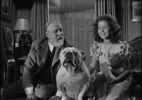 Shirley Temple with Monty Wooley and Soda the dog in my favorite movie, "Since You Went Away"