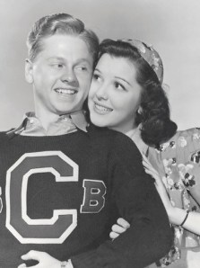 Ann Rutherford as Polly Benedict and Mickey Rooney as Andy Hardy in 1938.