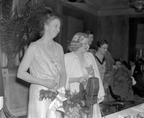 Harlow with First Lady Eleanor Roosevelt in 1937, celebrating the 55 birthday of President Roosevelt. She was also helping raise funds for infantile paralysis. 