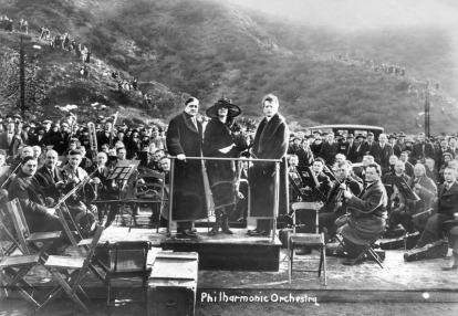 Los Angeles Philharmonic at the Hollywood Bowl in 1921. 