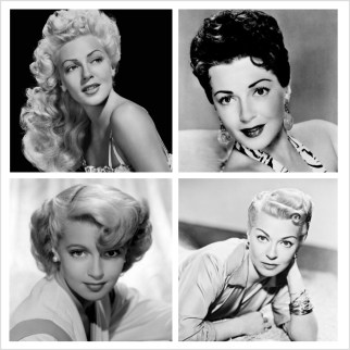 Various Lana Turner hairstyles in the 1940s and 1950s