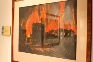 William Cameron Menzies's production painting for the burning of Atlanta scene