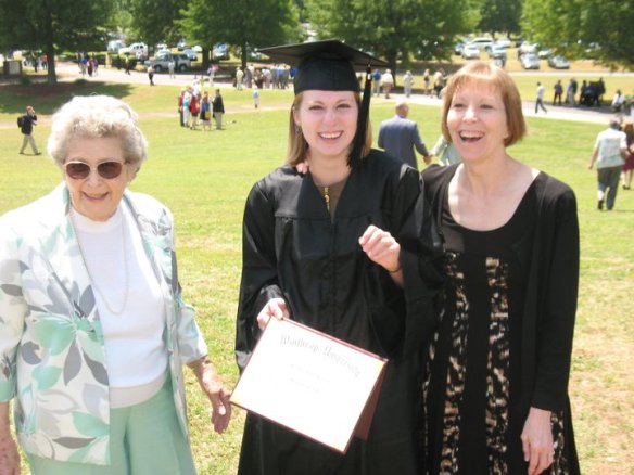 College graduation in 2011 from Winthrop University with my mom and gradmother