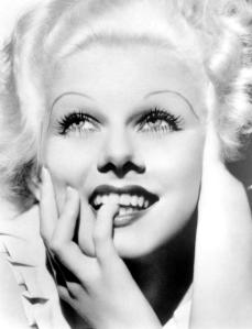 Jean Harlow with her signature, exaggerated eyebrows.