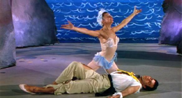 Zizi Jeanmaire as Doro performs the ballet of "The Little Mermaid" in "Hans Christian Anderson" with dancer (and future husband) Roland Petit