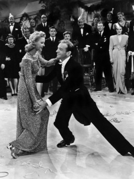 Fred Astaire dances with Marjorie Reynolds during the New Years scene where he took drinks of bourbon before each take.