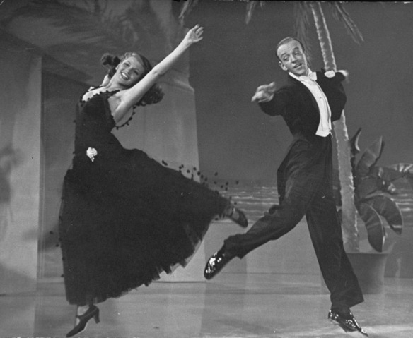 Rita Hayworth and Fred Astaire dancing in the "So Near and Yet So Far" number.