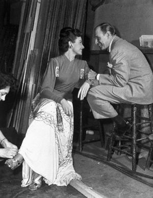 Day and Durocher smitten on the set of "Tycoon" in 1947.