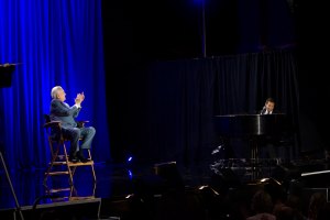 Michael Feinstein celebrating the 20th Anniversary of TCM with Robert Osborne during the Ask Robert Event at The Montalban Theatre on Friday at the 2014 TCM Classic Film Festival In Hollywood, California. 4/11/14  PH: Mark Hill