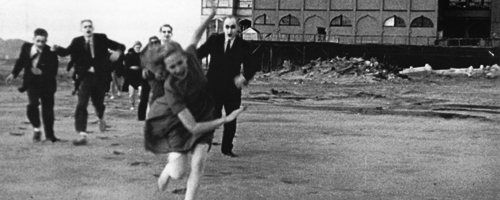 Mary is chased by zombies in "Carnival of Souls" (1962)