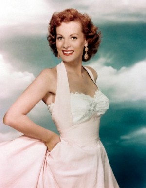 Irish actress Maureen O'Hara, pictured here in the 1950s.