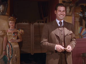 19-year-old Angela Lansbury and John Hodiak in "The Harvey Girls"
