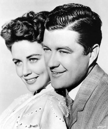 Publicity photo of Dorothy Malone and Dennis Morgan for "One Sunday Afternoon." 