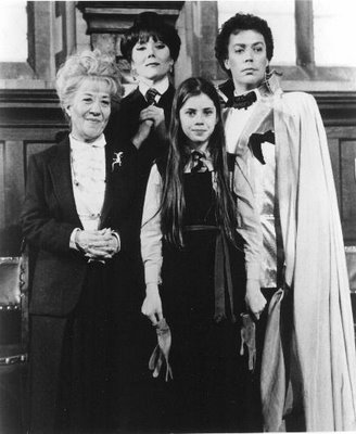 Charlotte Rae, Diana Rigg, Fairuza Balk and Tim Curry in "The Worst Witch."