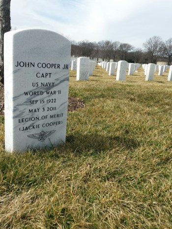 Jackie Cooper's grave in Arlington National Cemetery in Washington, DC. (Comet Over Hollywood/Jessica Pickens)