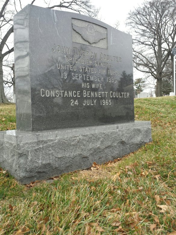 Constance Bennett and John Coulter's grave at Arlington National Cemetery (Comet Over Hollywood/Jessica P)