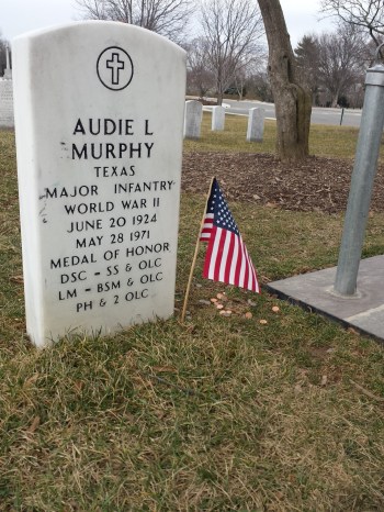 World War II veteran, actor Audie Murphy's grave in Arlington National Cemetery. (Comet Over Hollywood/Jessica P)