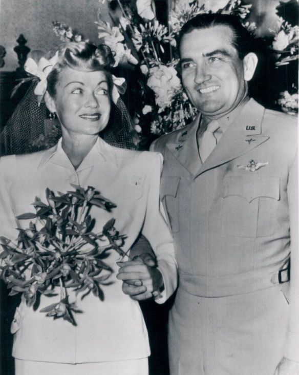 Constance Bennett and John Theron Coulter on their 1946 wedding day.