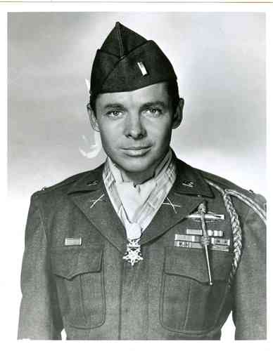 Audie Murphy with the Medal of Honor.