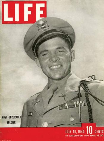 Audie Murphy on the cover of LIFE magazine.