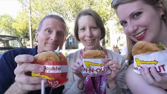 After we left Hollywood, I realized our only photo together was documenting their first In-N-Out Burger experience. (Comet Over Hollywood/Jessica P)