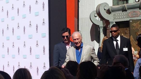 Christopher Plummer exits Grauman's Chinese before his handprint ceremony. (Comet Over Hollywood/Jessica P.)