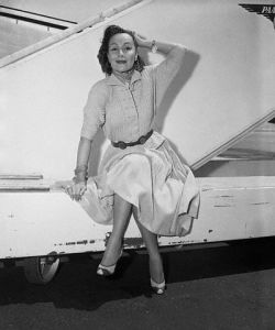 Dolores Del Rio in 1955. Del Rio said she brushed the perfume in her hair to "drive men mad."