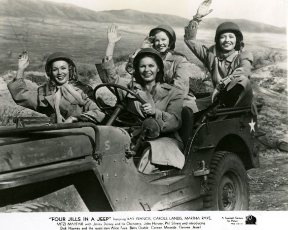 Publicity photo of Mitzi Mayfair, Martha Raye, Carole Landis and Kay Francis