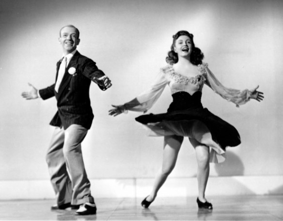Publicity photo of Fred Astaire and Joan Leslie in 
