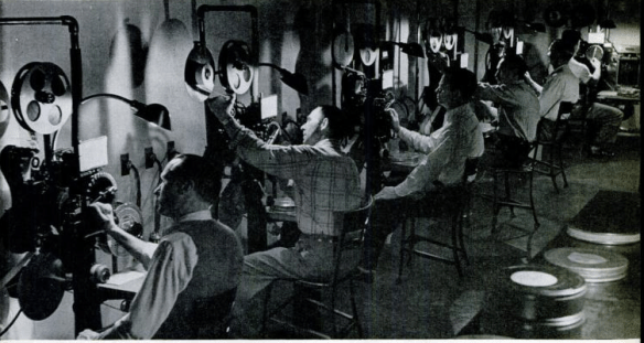"The Lab" by Ralph Crane, showing the development of film at Warner Brothers (Scanned by Comet Over Hollywood) 