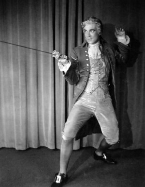 Walter Pidgeon in costume for "Sweet Kitty Bellair"