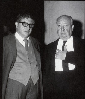 Composer Bernard Herrmann with director Alfred Hitchcock, one of his top artistic collaborators who he later had a falling out with. 
