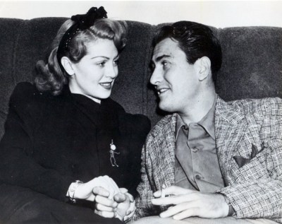 Lana Turner with first husband Artie Shaw. 