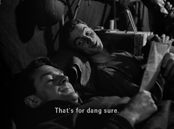 "That's for sure, that's for dang sure" —Battleground (1949) (Comet Over Hollywood/Jessica P screen cap)