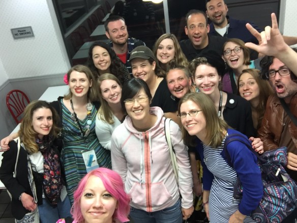 A large group of film lovers at In-N-Out Burger, celebrating the end of the festival. (Photo courtesy of Out of the Past Blog)