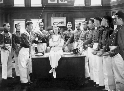 Ruby Keeler as a lady general in a skit at the end of "Flirtation Walk"