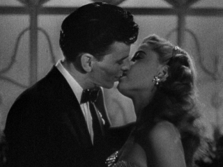 Frank Sinatra's first on-screen kiss with Gloria DeHaven