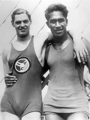 At the 1924 Olympics with Duke Kahanamoku