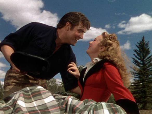 Robert Paige and Deanna Durbin in "Can't Help Singing" 